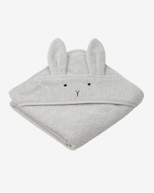 Liewood - Albert Hooded Towel - Håndkle - Rabbit dumbo grey