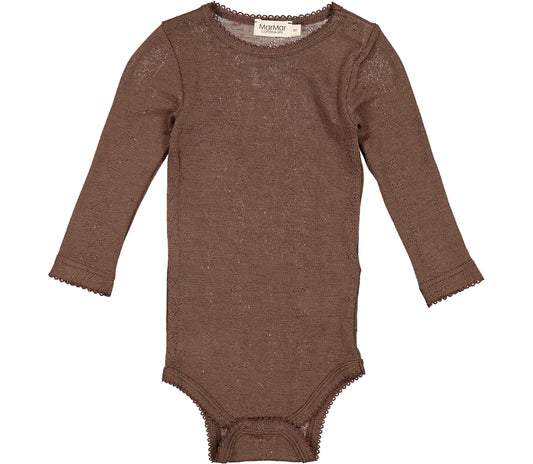 MARMAR - Benedikte - Wool Pointelle - Body - Terre - HIBABY Babypakke