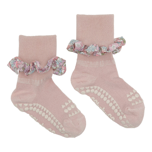 GO BABY GO - LIMITED EDITION - Non-slip socks - Bamboo - Liberty Soft Pink - Michelle pink - HIBABY Babypakke
