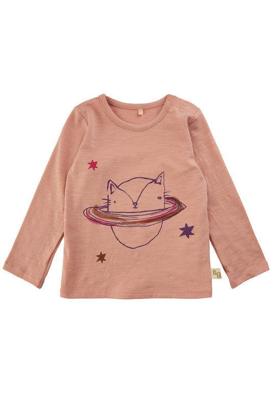 Soft Gallery - SGBaby Bella Spacecat LS Tee - T-skjorte - DUSTY CORAL - HIBABY Babypakke
