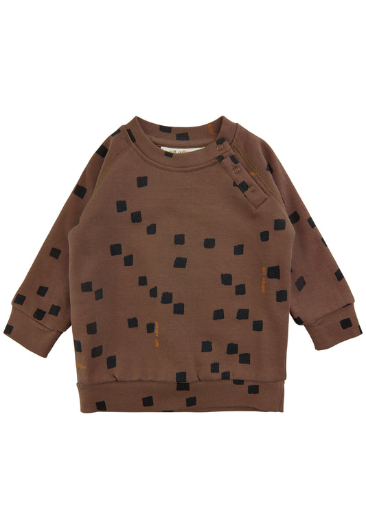 Soft Gallery - Alexi Squares Sweatshirt - Genser - Cocoa Brown - HIBABY Babypakke